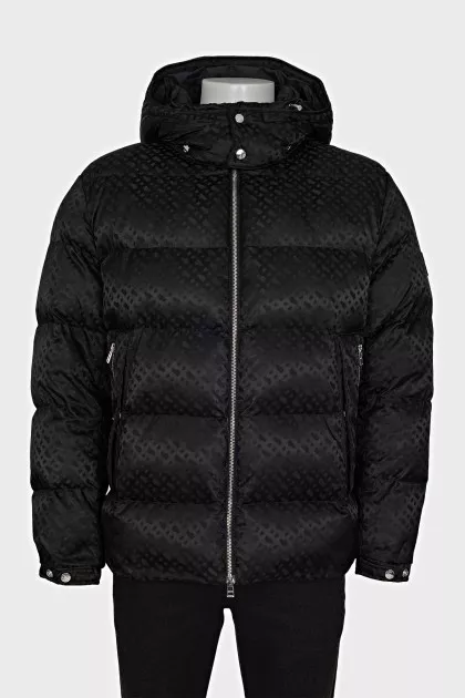 Men's zipped down jacket with print