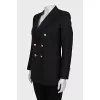 Double-breasted black wool jacket