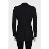 Double-breasted black wool jacket