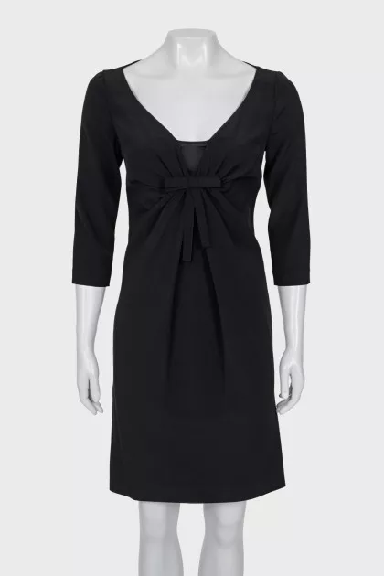 Black silk and wool dress