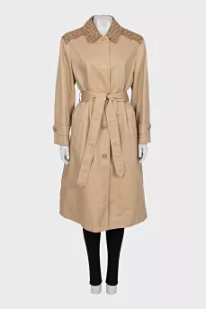 Coat with a signature print