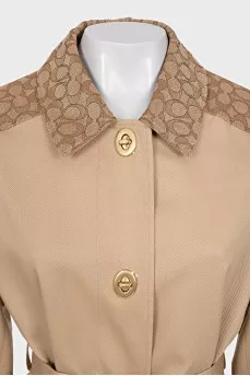 Coat with a signature print