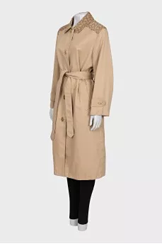 Coat with a signature print
