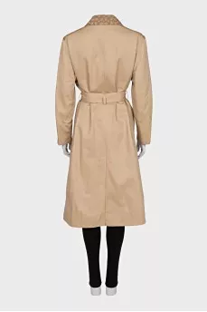 Coat with a signature print