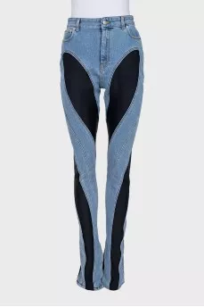 Комбинированные джинсы skinny fit