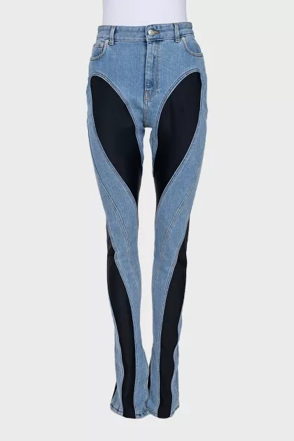 Skinny fit combination jeans