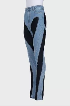 Комбинированные джинсы skinny fit
