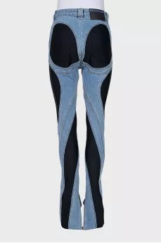 Комбинированные джинсы skinny fit