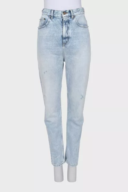 Tapered fit jeans in light blue