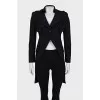 Long jacket with voluminous shoulders