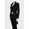 Long jacket with voluminous shoulders