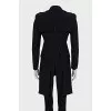 Long jacket with voluminous shoulders