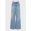 Wide leg jeans with buttons
