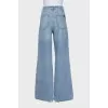 Wide leg jeans with buttons