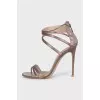 Stiletto heel sandals with a zipper