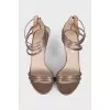 Stiletto heel sandals with a zipper