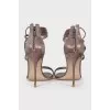 Stiletto heel sandals with a zipper