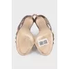 Stiletto heel sandals with a zipper