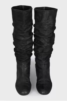 Black slip-on boots