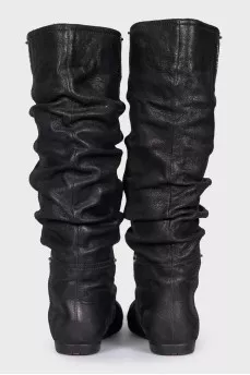 Black slip-on boots