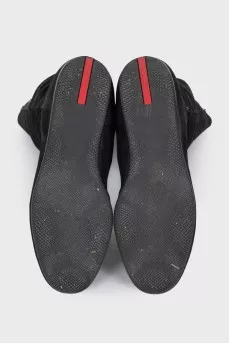 Black slip-on boots