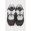 Gray sneakers made of textile and suede