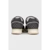 Gray sneakers made of textile and suede
