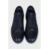 Men's blue sneakers with snakeskin