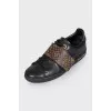 Leather sneakers with laces and Velcro