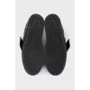 Leather sneakers with laces and Velcro