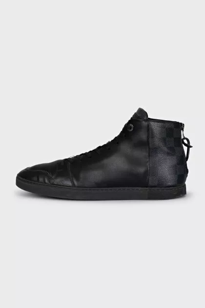 Men's leather and canvas sneakers