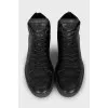 Men's leather and canvas sneakers