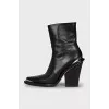 Leather Cossack boots with silver fittings