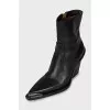 Leather Cossack boots with silver fittings