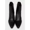 Leather Cossack boots with silver fittings