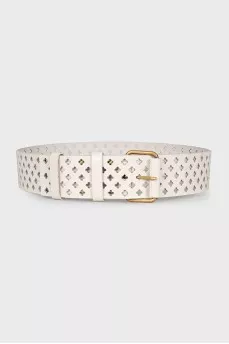 White perforated belt