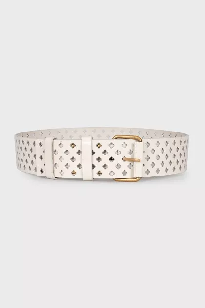 White perforated belt