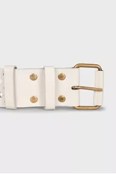 White perforated belt