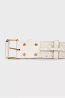 White perforated belt