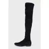 Suede ankle boots without a heel