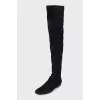 Suede ankle boots without a heel