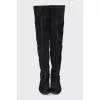 Suede ankle boots without a heel