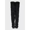 Suede ankle boots without a heel