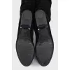 Suede ankle boots without a heel
