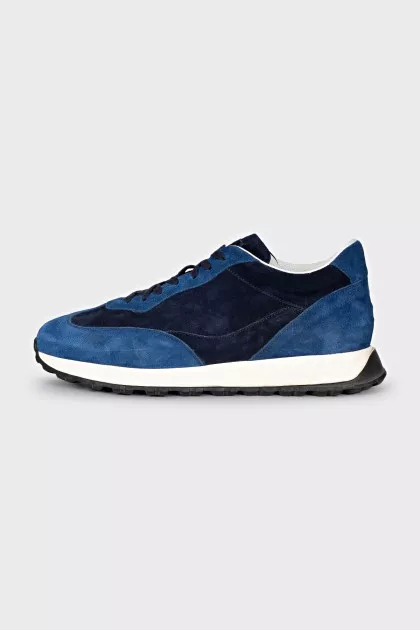 Men's blue suede sneakers