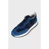 Men's blue suede sneakers
