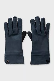 Suede and leather gloves with tag