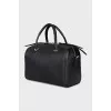 Eco-leather bag with silver decor