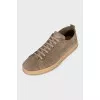 Men's brown suede sneakers