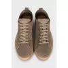 Men's brown suede sneakers